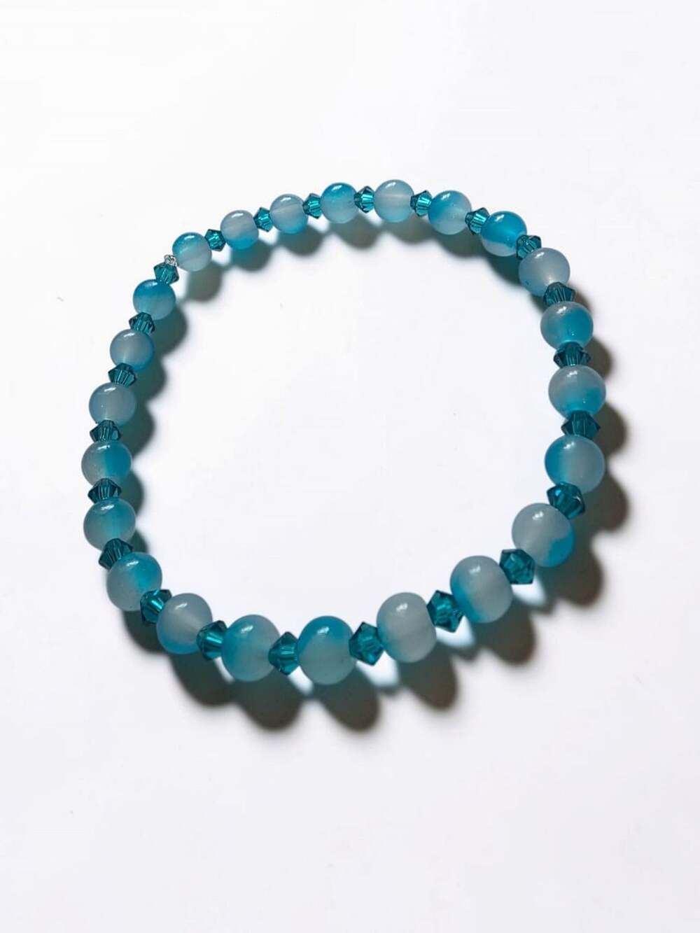 Glass & Swarovski Crystal Blue Beaded Bracelet